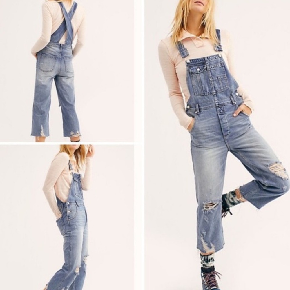 Free People Baggy Boyfriend Overalls